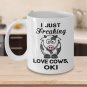 I Just Freaking Love Cows Funny Coffee Mug Print, Present for Farmer, Pet Lover