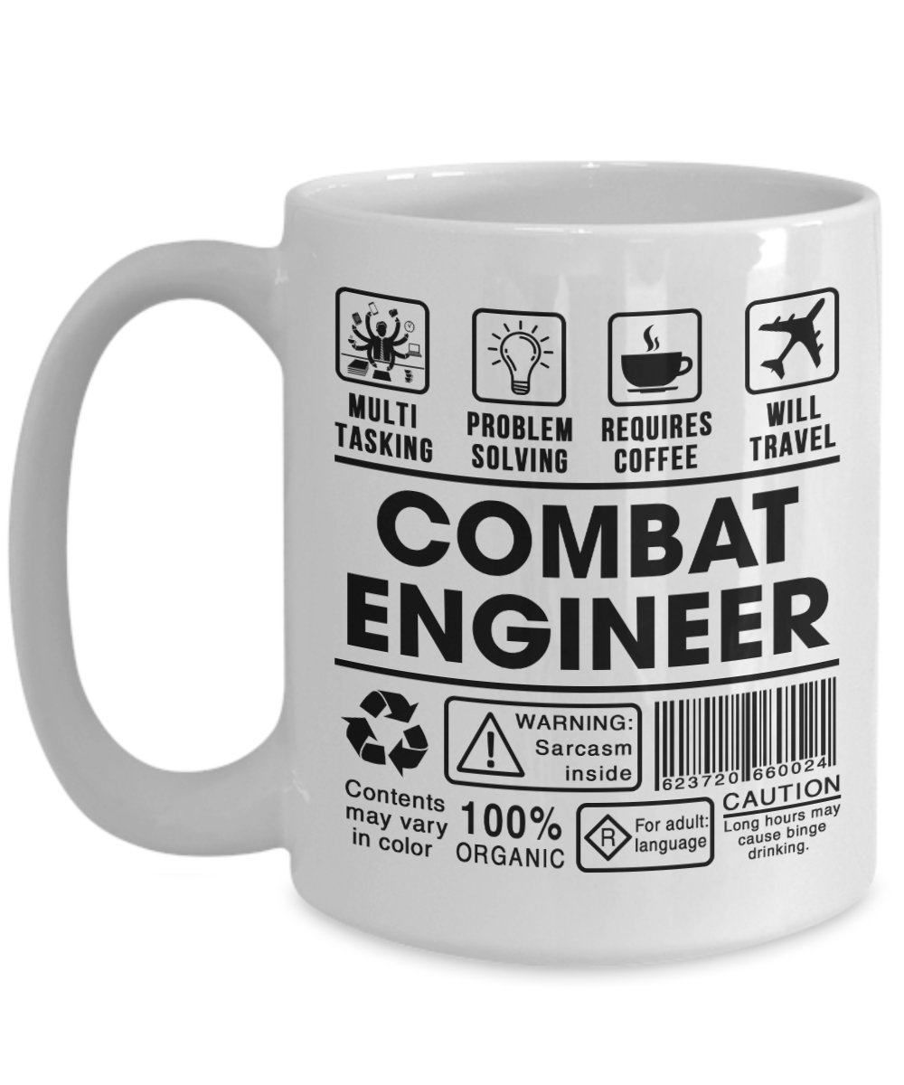 Nerd Geek Gift Coffee Mug for Combat Engineer Mechanic Technician Engineering