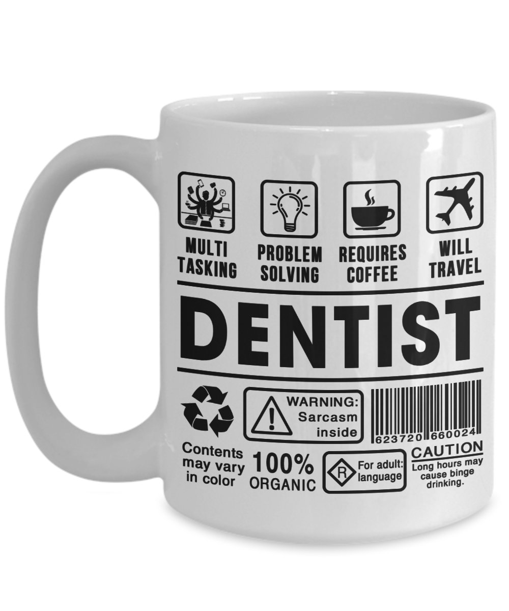 Dental Gift Both Side Print Mug for Teeth Hygienist Pediatric Doctor Nurse