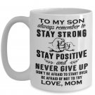 Great Mom To My Son Tea Cup, Graduation Present Birthday Gift from Mother Mama