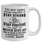 Great Mom To My Son Tea Cup, Graduation Present Birthday Gift from Mother Mama