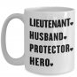 Lieutenant Husband Protector Hero Coffee Mug Print - Cups for Police Firefighter