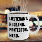 Lieutenant Husband Protector Hero Coffee Mug Print - Cups for Police Firefighter