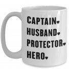 Captain Husband Protector Hero Coffee Mug Print - Police Colonel Firefighter Cup