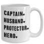 Captain Husband Protector Hero Coffee Mug Print - Police Colonel Firefighter Cup