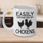 Farmer Tea Cup Gift Idea - Easily Distracted By Chickens Funny Coffee Mug Print
