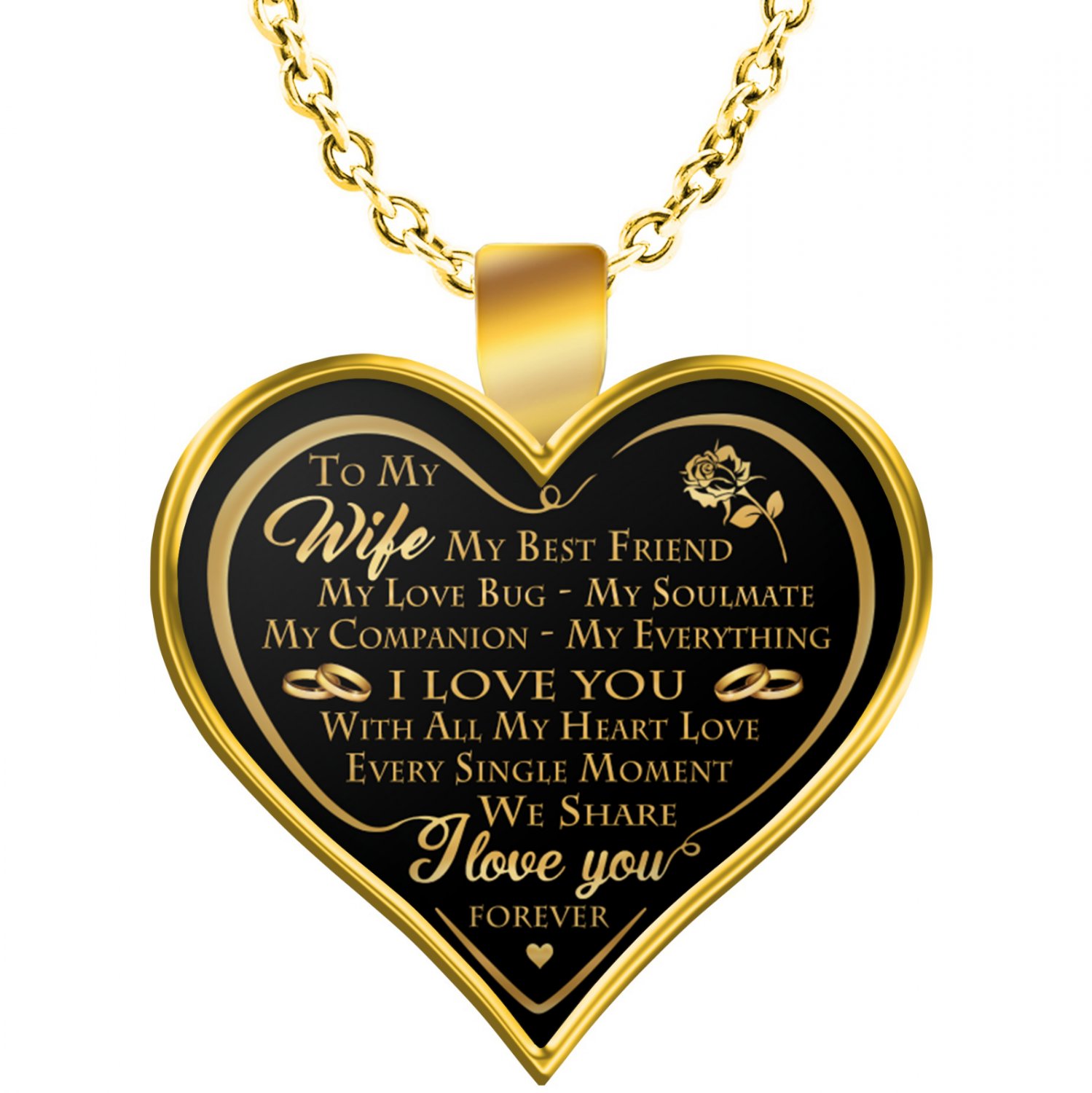 Valentine's Day Gift - I Love You My Wife - My Best Friend Necklace From Husband