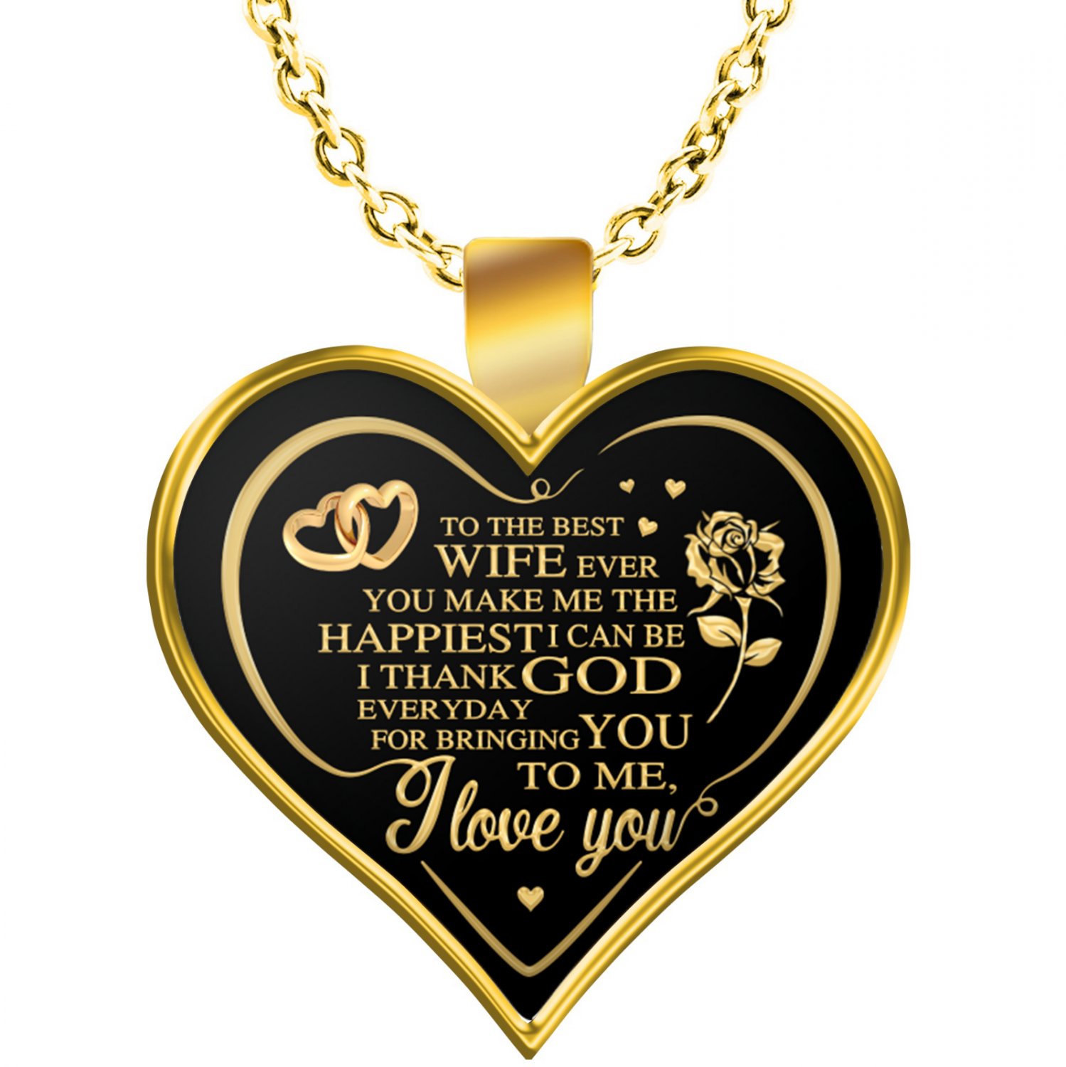 Valentine Day Gift Idea, Wife's Birthday Heart Shape Necklace, Husband Love Gift