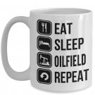 Oilfield Coffee Cups - Eat Sleep Oilfield Repeat - Geek Nerd Mug Print