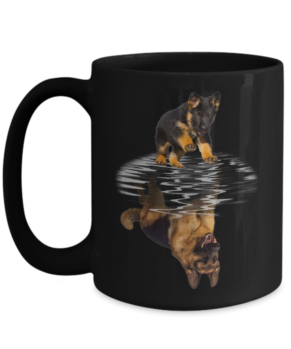 German Shepherd Dog Lover Novelty C-shape Handle 15 oz Mug - Great Birthday Gift for Dad Mom Grandpa