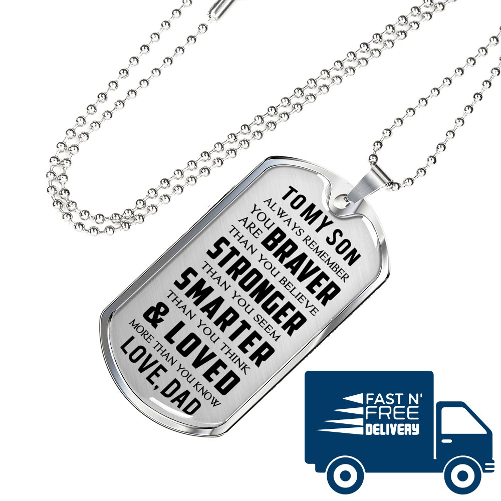 Daddy Loves You - Nice Dog Tag Gift From Father Dad Papa in Birthday Anniversary