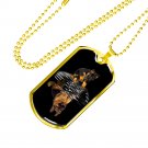 Father's Day - Birthday Gift Gold Dog Tag For Dad Mom Mother Grandpa GSD Pet Lovers