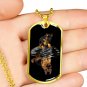 Father's Day - Birthday Gift Gold Dog Tag For Dad Mom Mother Grandpa GSD Pet Lovers