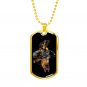 Father's Day - Birthday Gift Gold Dog Tag For Dad Mom Mother Grandpa GSD Pet Lovers