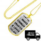 Mom Loves You - Nice Gold Luxury Dog Tag Gift From Mother Mommy Mama in Birthday Anniversary