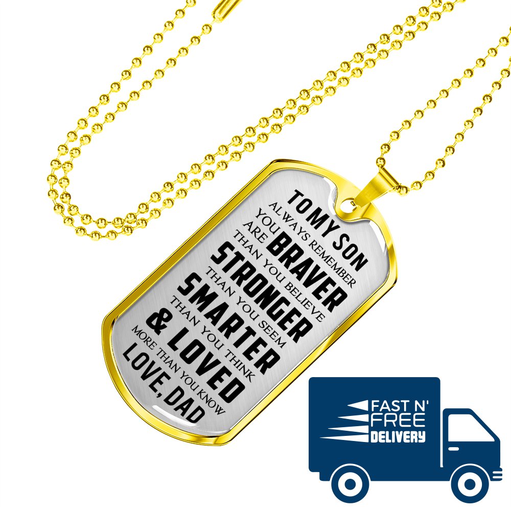 Daddy Loves You - Nice Dog Tag Gift From Father Dad Papa in Birthday Anniversary