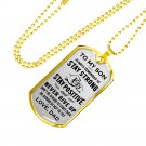 Great Dad To Son Perfect Gift Luxury Gold Dog Tag From Father Daddy Papa, Birthday Presents