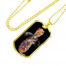 Cat Reflection Tiger Luxury Gold Dog Tag Chain - Gift For Daughter Dad Mom Mother's Day