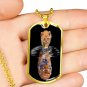 Cat Reflection Tiger Luxury Gold Dog Tag Chain - Gift For Daughter Dad Mom Mother's Day