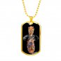 Cat Reflection Tiger Luxury Gold Dog Tag Chain - Gift For Daughter Dad Mom Mother's Day