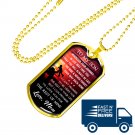 Great Mom To Son Perfect Gift Luxury Gold Dog Tag From Mother Mommy Mama, Birthday Presents