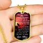 Great Mom To Son Perfect Gift Luxury Gold Dog Tag From Mother Mommy Mama, Birthday Presents