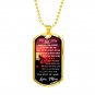 Great Mom To Son Perfect Gift Luxury Gold Dog Tag From Mother Mommy Mama, Birthday Presents