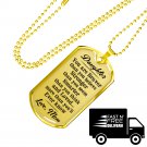 Mom Loves Daughter Luxury Gold Dog Tag Gifts From Mother Mama Mommy in Birthday Anniversary