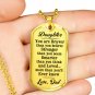 Dad Loves Daughter Luxury Gold Dog Tag Gifts From Father Papa Daddy in Birthday Anniversary