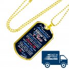 Proud to be an American - Luxury Gold Dog Tag Necklace Chain For Father Grandpa Uncle Mother Dad Mom