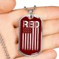 Red Friday - Support our Troops Dog Tag For Father Grandpa Uncle Mother Dad Mom