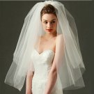 #5892 Ivory Bridal wedding veil 2-layers with comb