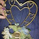 Set of 2 Home Interior Brass Heart Shaped Sconces with heart design