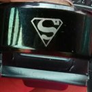 Unisex Stainless Steel Black Superman Ring Size "9"