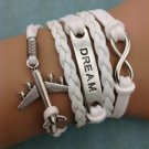 infinity bracelet dream airplane leather