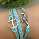 Anchor & Seahorse bracelet, Nautical bracelet ,gift bracelet