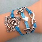 infinity bracelet, rose flower bracelet,music symbol bracelet,leather bracelt,