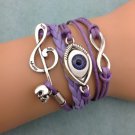 infinity bracelet, evil eye bracelet,music symbol bracelt,bracelet for christmas gift