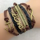 Infinity, Where there is a will, there is a way Love & Anchor Charm Bracelet