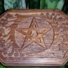 Wood carved pentagram " Recharge Box Recharge your Jewelry and Crystal Items !