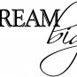 Dream Big Motto Quote Bedroom Living Dining Room Decal Wall Art Sticker Picture