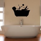 Sexy Girl, Lady Soaking Hot Bath w/ wine Bathroom Decal Wall Art Sticker Picture