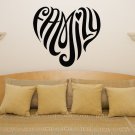 Family Heart Motto Bedroom Living Dining Room Decal Wall Art Sticker Picture