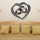 Heart Rings Engagement Wedding Love Bedroom Room Decal Wall Art Sticker Picture