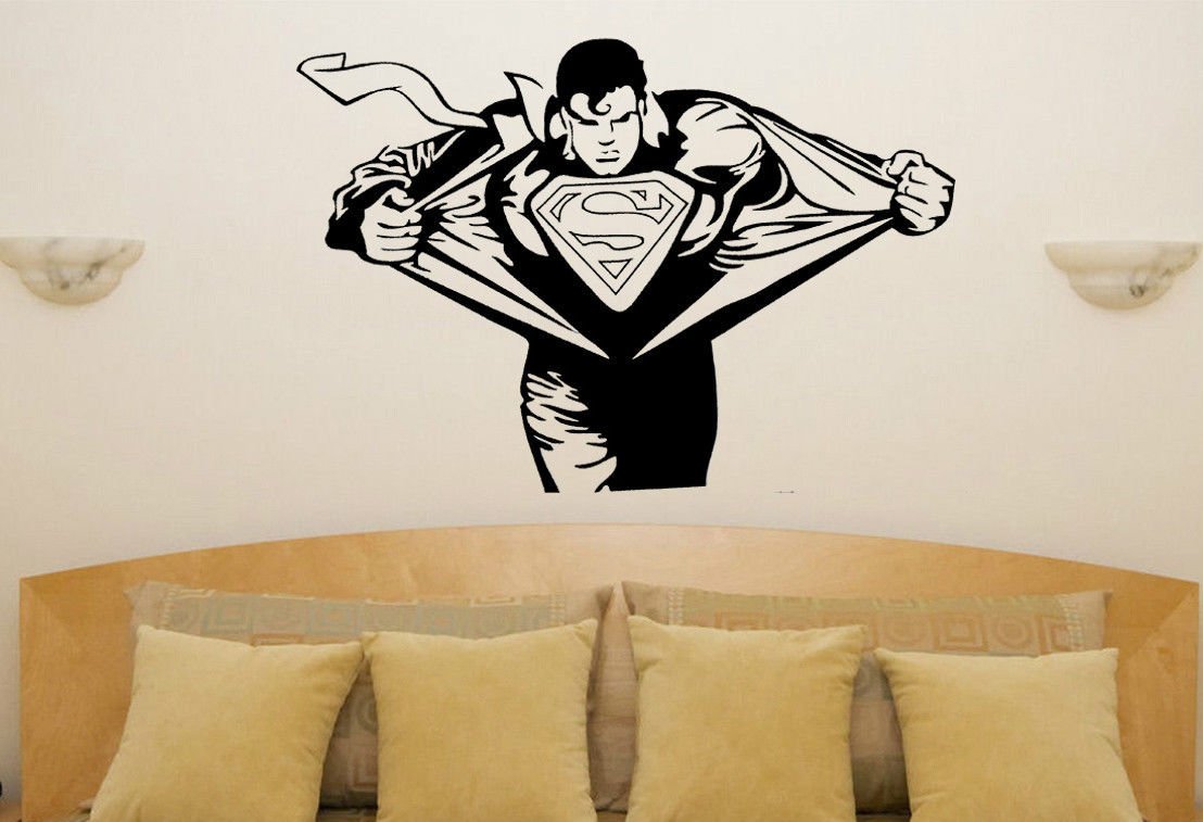 Superman Marvel Superhero Children's Bedroom Decal Wall Art Sticker Picture