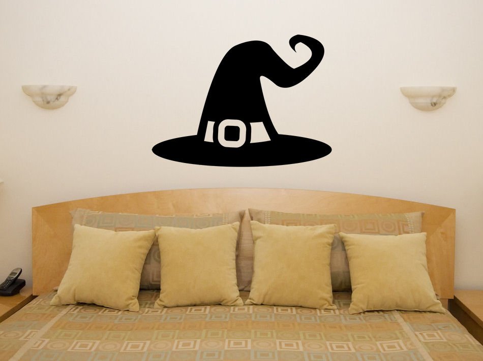 Witch Hat Spooky Scarey Halloween Bedroom Decal Wall Art Sticker Picture