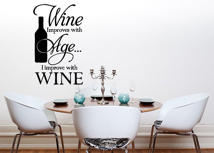 Wine Improves With Age Kitchen Dining Room Decal Wall Art Sticker Picture