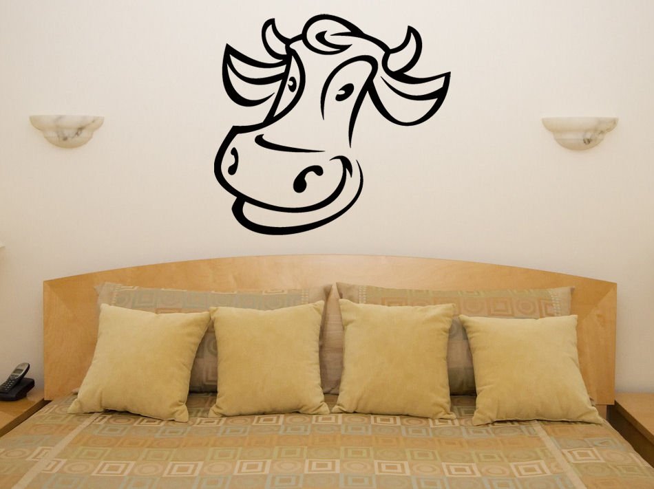 Cartoon Cow Nursery / Children's Kitchen Room Decal Wall Art Sticker Picture