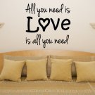 Love Is All You Need Bedroom Living Room Dining Decal Wall Art Sticker Picture