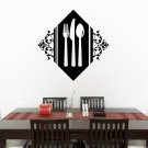 Cutlery Knife Form Spoon Design Kitchen Dining Room Decal Wall Art Sticker Decor